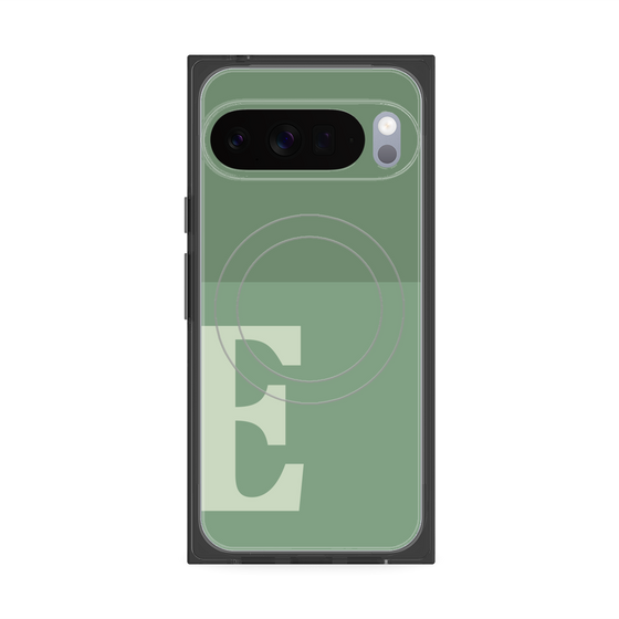 Premium Square Case with Pixelsnap［ Original - initial two tone - E green ］