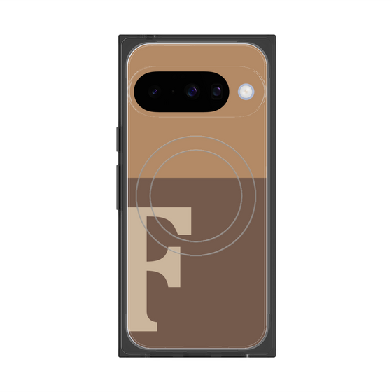 Premium Square Case with Pixelsnap［ Original - initial two tone - F brown ］