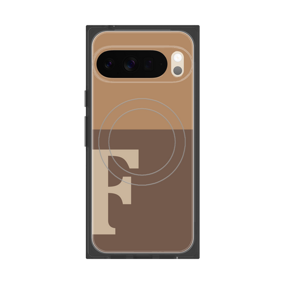 Premium Square Case with Pixelsnap［ Original - initial two tone - F brown ］