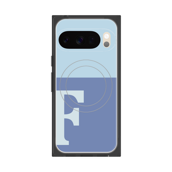 Premium Square Case with Pixelsnap［ Original - initial two tone - F blue ］