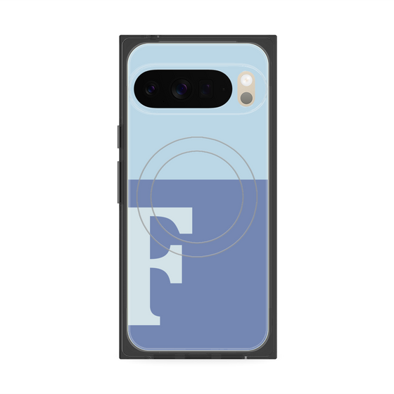 Premium Square Case with Pixelsnap［ Original - initial two tone - F blue ］