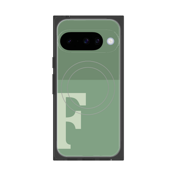 Premium Square Case with Pixelsnap［ Original - initial two tone - F green ］