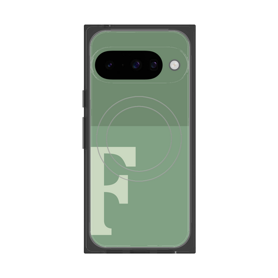 Premium Square Case with Pixelsnap［ Original - initial two tone - F green ］