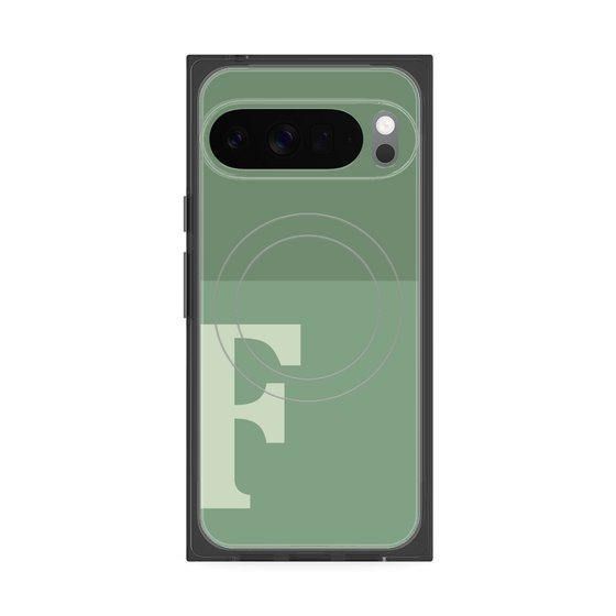 Premium Square Case with Pixelsnap［ Original - initial two tone - F green ］