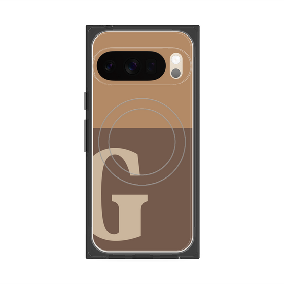 Premium Square Case with Pixelsnap［ Original - initial two tone - G brown ］