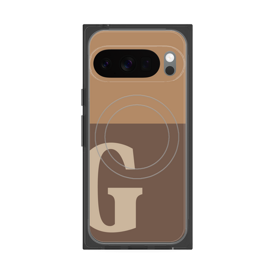 Premium Square Case with Pixelsnap［ Original - initial two tone - G brown ］