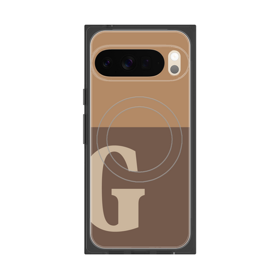 Premium Square Case with Pixelsnap［ Original - initial two tone - G brown ］