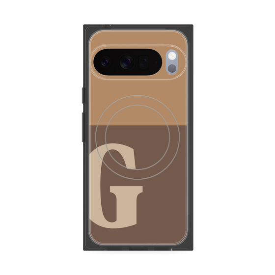 Premium Square Case with Pixelsnap［ Original - initial two tone - G brown ］