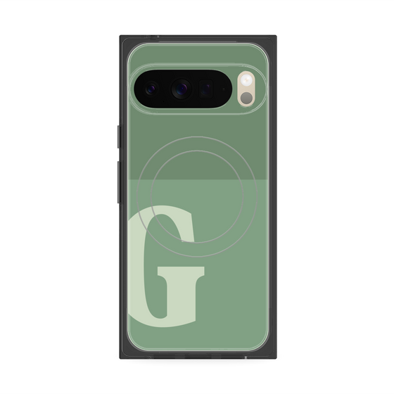 Premium Square Case with Pixelsnap［ Original - initial two tone - G green ］