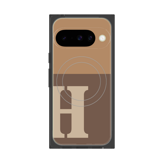 Premium Square Case with Pixelsnap［ Original - initial two tone - H brown ］