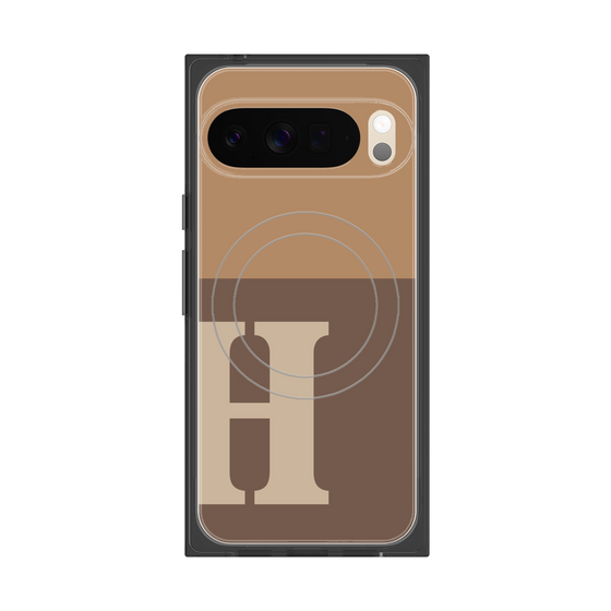 Premium Square Case with Pixelsnap［ Original - initial two tone - H brown ］