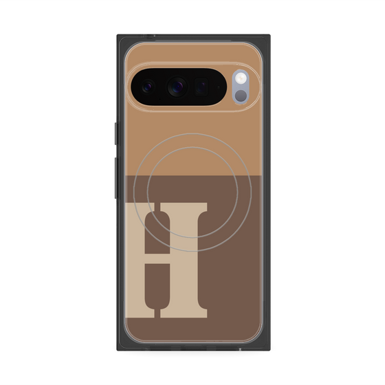 Premium Square Case with Pixelsnap［ Original - initial two tone - H brown ］