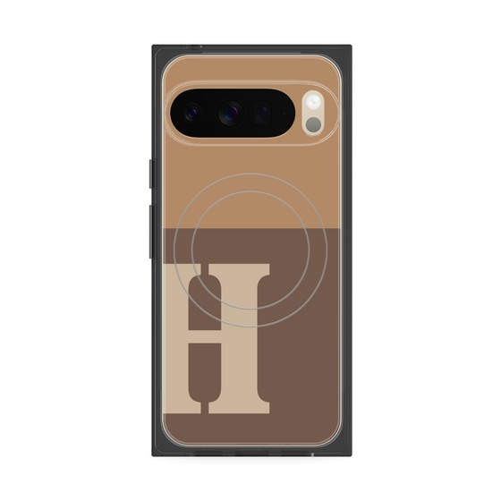 Premium Square Case with Pixelsnap［ Original - initial two tone - H brown ］
