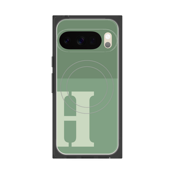 Premium Square Case with Pixelsnap［ Original - initial two tone - H green ］