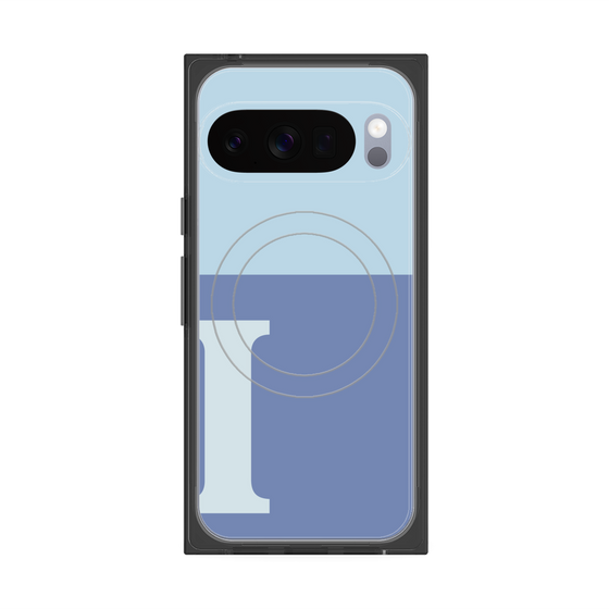 Premium Square Case with Pixelsnap［ Original - initial two tone - I blue ］