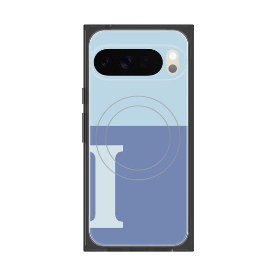 Premium Square Case with Pixelsnap［ Original - initial two tone - I blue ］