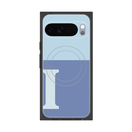 Premium Square Case with Pixelsnap［ Original - initial two tone - I blue ］