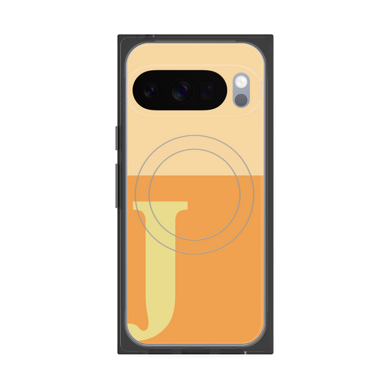 Premium Square Case with Pixelsnap［ Original - initial two tone - J orange ］