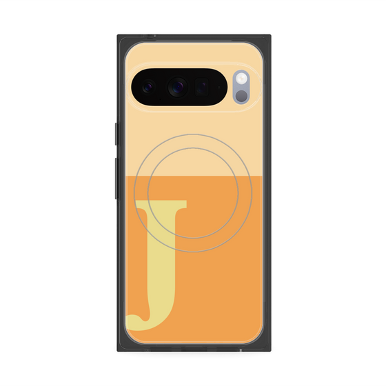 Premium Square Case with Pixelsnap［ Original - initial two tone - J orange ］