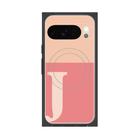 Premium Square Case with Pixelsnap［ Original - initial two tone - J pink ］