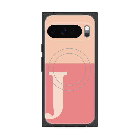 Premium Square Case with Pixelsnap［ Original - initial two tone - J pink ］