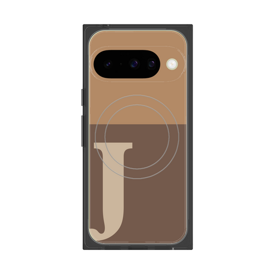 Premium Square Case with Pixelsnap［ Original - initial two tone - J brown ］