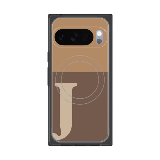 Premium Square Case with Pixelsnap［ Original - initial two tone - J brown ］