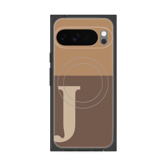 Premium Square Case with Pixelsnap［ Original - initial two tone - J brown ］