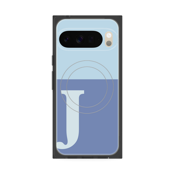 Premium Square Case with Pixelsnap［ Original - initial two tone - J blue ］