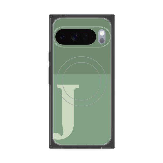 Premium Square Case with Pixelsnap［ Original - initial two tone - J green ］