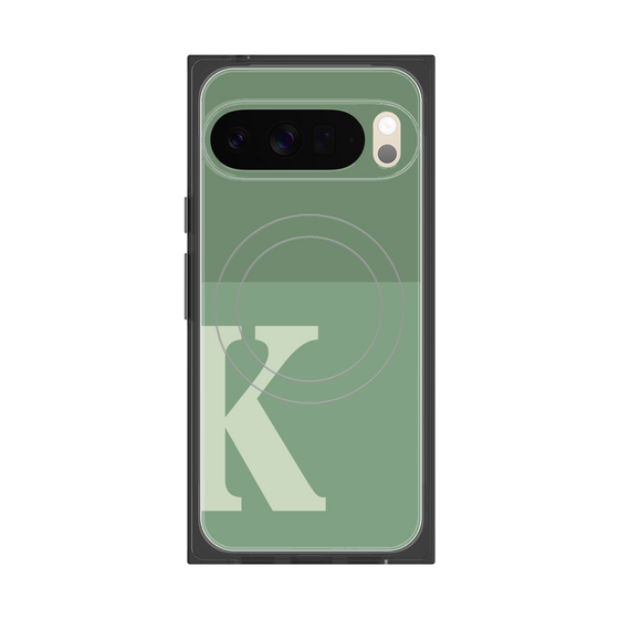 Premium Square Case with Pixelsnap［ Original - initial two tone - K green ］