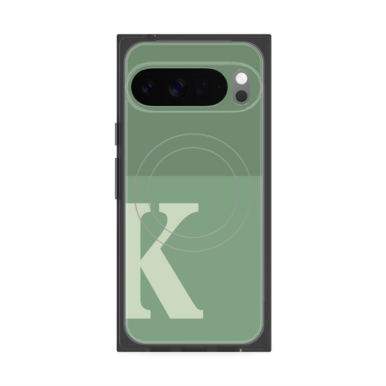 Premium Square Case with Pixelsnap［ Original - initial two tone - K green ］