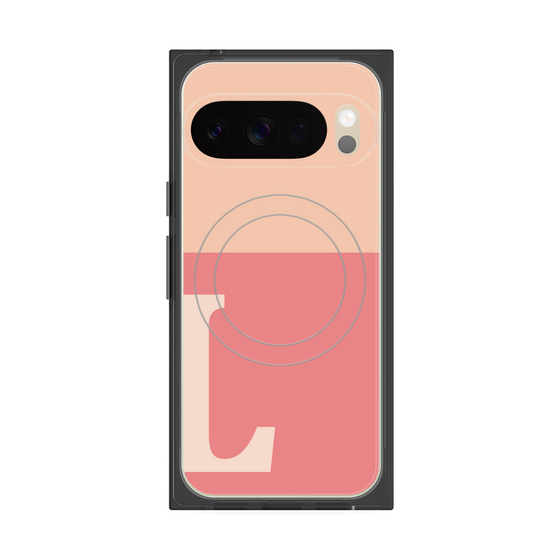 Premium Square Case with Pixelsnap［ Original - initial two tone - L pink ］