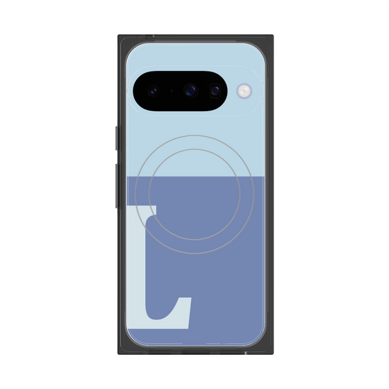 Premium Square Case with Pixelsnap［ Original - initial two tone - L blue ］