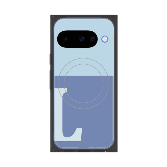 Premium Square Case with Pixelsnap［ Original - initial two tone - L blue ］