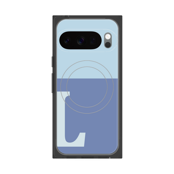Premium Square Case with Pixelsnap［ Original - initial two tone - L blue ］
