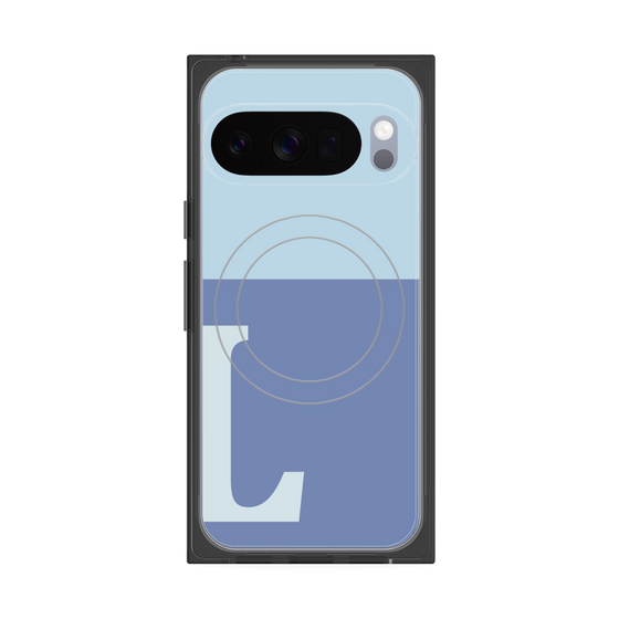 Premium Square Case with Pixelsnap［ Original - initial two tone - L blue ］