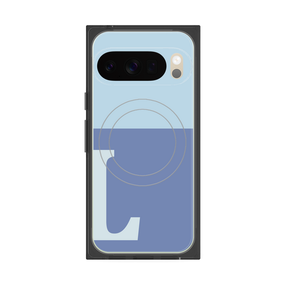 Premium Square Case with Pixelsnap［ Original - initial two tone - L blue ］