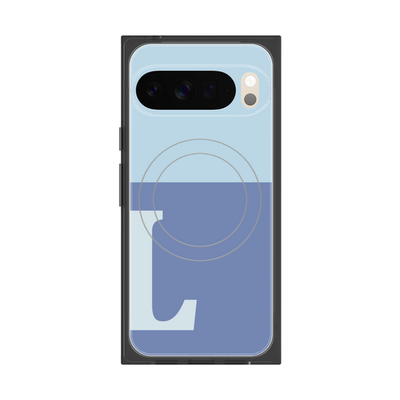 Premium Square Case with Pixelsnap［ Original - initial two tone - L blue ］