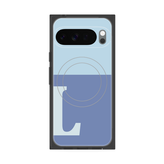 Premium Square Case with Pixelsnap［ Original - initial two tone - L blue ］