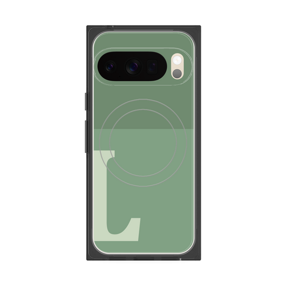 Premium Square Case with Pixelsnap［ Original - initial two tone - L green ］
