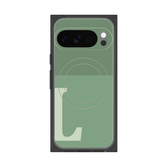 Premium Square Case with Pixelsnap［ Original - initial two tone - L green ］