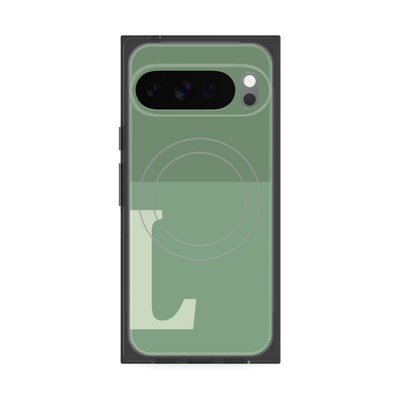 Premium Square Case with Pixelsnap［ Original - initial two tone - L green ］