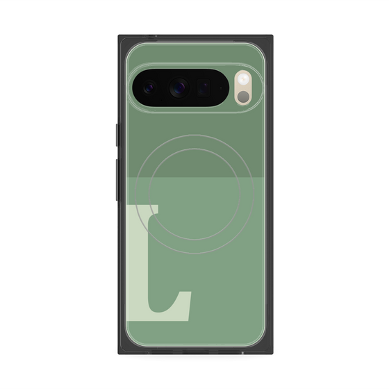 Premium Square Case with Pixelsnap［ Original - initial two tone - L green ］