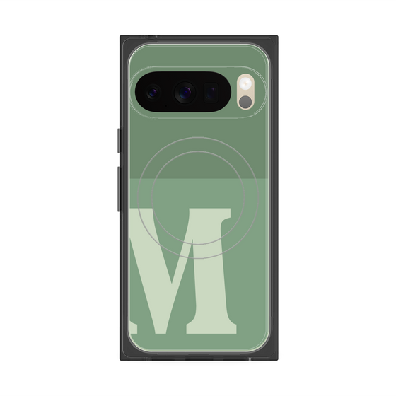 Premium Square Case with Pixelsnap［ Original - initial two tone - M green ］