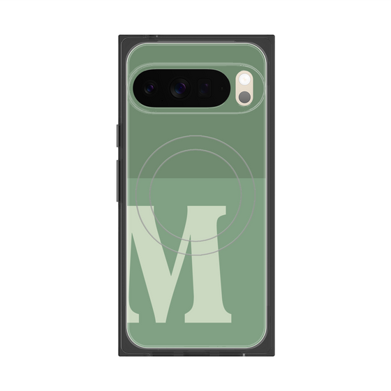 Premium Square Case with Pixelsnap［ Original - initial two tone - M green ］