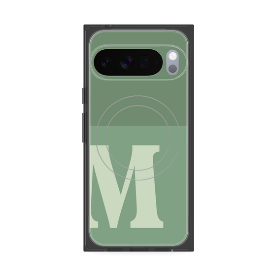 Premium Square Case with Pixelsnap［ Original - initial two tone - M green ］