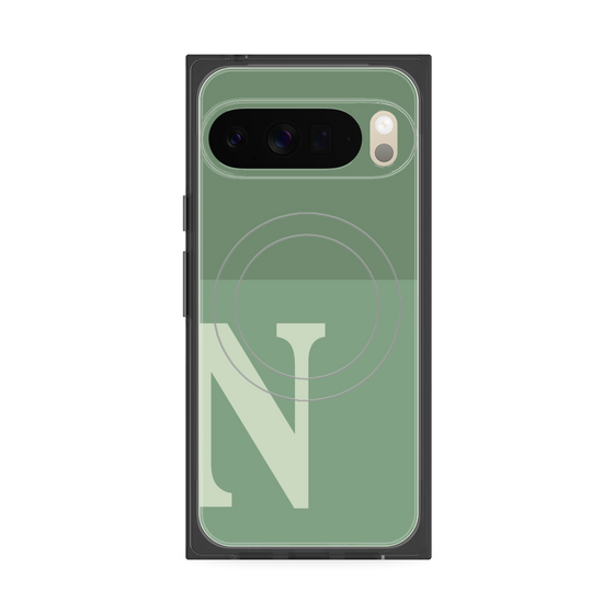 Premium Square Case with Pixelsnap［ Original - initial two tone - N green ］