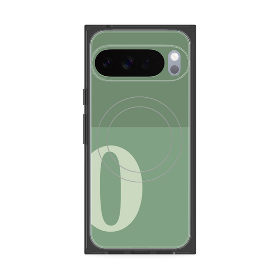 Premium Square Case with Pixelsnap［ Original - initial two tone - O green ］