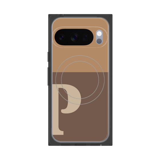 Premium Square Case with Pixelsnap［ Original - initial two tone - P brown ］